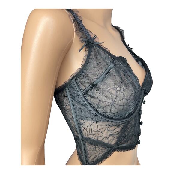 For love & lemons New Longline Emilia black lace bustier size 34DD - Picture 8 of 11